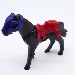 Playmobil 7145 Cheval Noir 2nd Generation Selle Rouge Chevalier