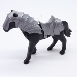 Playmobil 11042 Black Horse 2nd Generation equipped Knight Silver Armor
