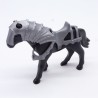 Playmobil 11176 Black Horse 2nd Generation equipped Knight Silver Armor