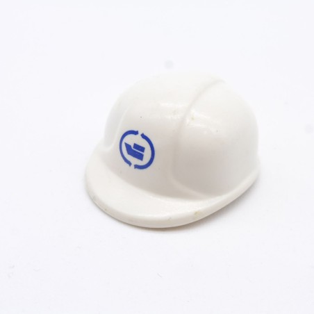 Playmobil 32772 Casque Ouvrier Travaux Blanc avec Logo Bleu