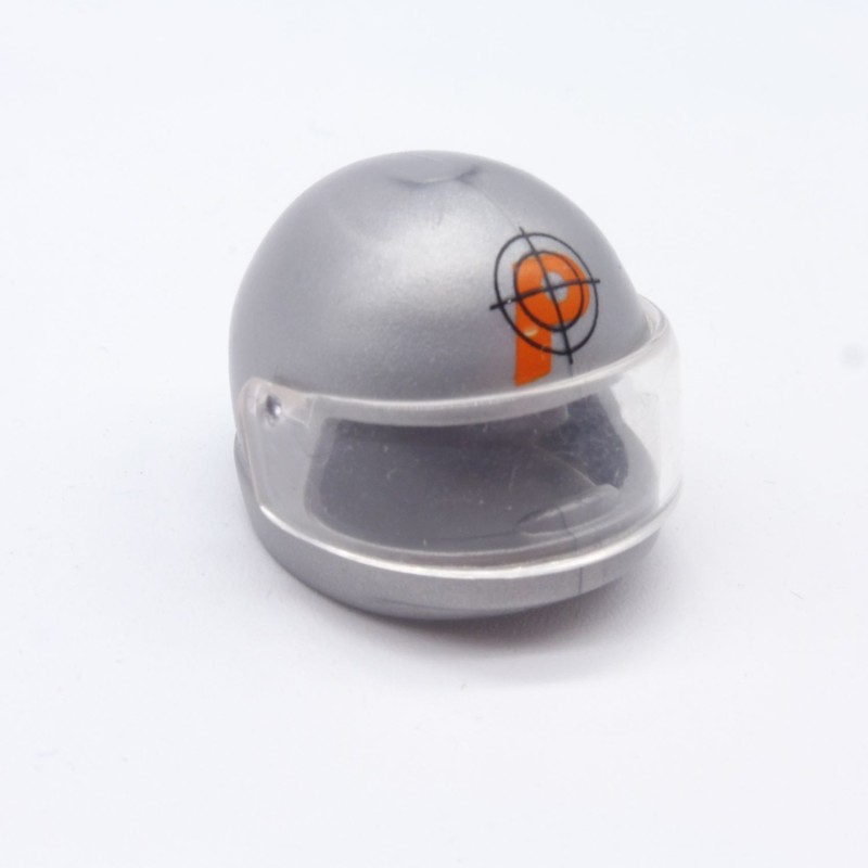 Playmobil 32778 Silver Gray Motorcycle Helmet with Visor