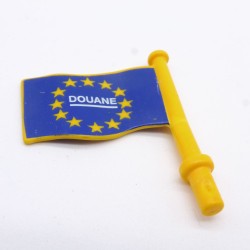 Playmobil Small Yellow and Blue Customs Flag a little damaged