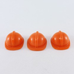 Playmobil 5413 Playmobil Lot de 3 Casques Travaux Publics Oranges Vintage