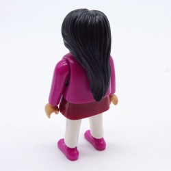 Playmobil Pink and White Woman with Vest and Pink Shoes