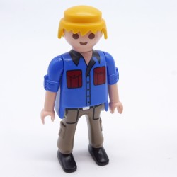 Playmobil 32917 Homme Chemise Bleue Pantalon à Poches Gris