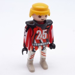 Playmobil 32918 Man Moto Cross Pilot Orange White and Black