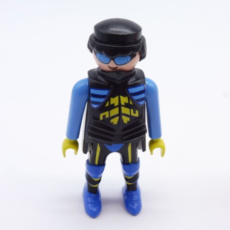 Playmobil 32929 Homme Moderne Noir et Bleu Plastron Noir Lunettes Bleues