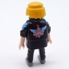 Playmobil Homme Noir et Bleu Gilet Noir Tache Peinture sur Visage