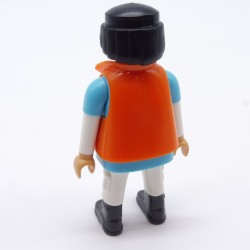 Playmobil Homme Bleu et Blanc Gilet Orange Rangers Grises