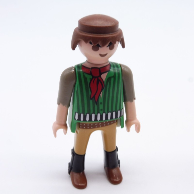 Playmobil 32935 Homme Cowboy Vert et Marron Col Rouge