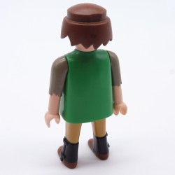 Playmobil Man Cowboy Green and Brown Red Collar