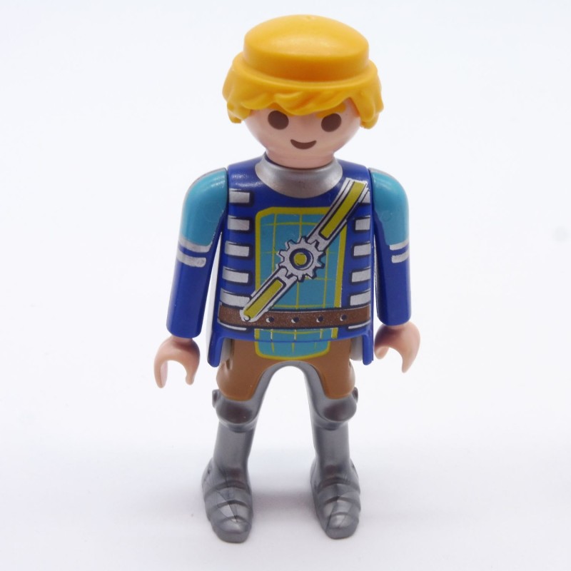 Playmobil 32967 Homme Chevalier Bleu et Marron Bottes Argent