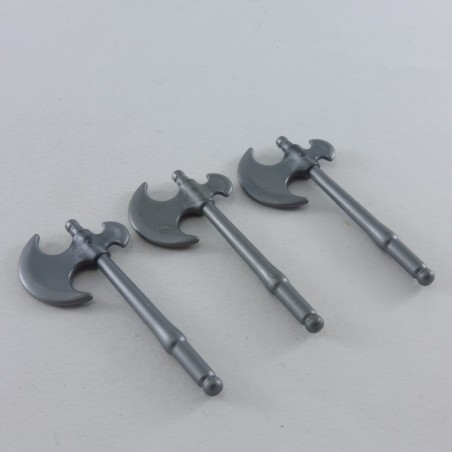 Playmobil 5009 Playmobil Lot of 3 Gray Axes