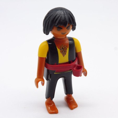 Playmobil 12398 Homme Pirate Hispanique Noir et Jaune Ceinture Rouge Pieds Nus