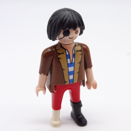 Playmobil 12402 Homme Pirate Marron et Rouge Jambe de Bois