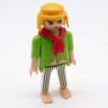 Playmobil 12424 Male Pirate Green Striped Pants Red Scarf Barefoot Yellowing