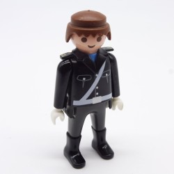 Playmobil 9357 Policeman Biker Black and Gray White Hands