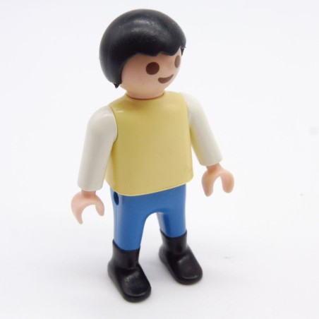 Playmobil 33130 Enfant Garçon Jaune Paille Blanc et Bleu Bottes Noires