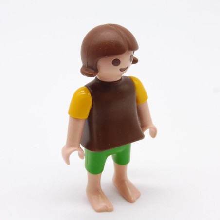 Playmobil 33145 Enfant Fille Marron Vert Jaune Pieds Nus 4197