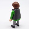 Playmobil Homme Vert et Gris Gilet Gris