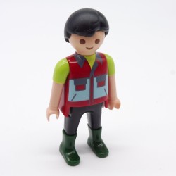 Playmobil 33258 Homme Rouge Vert Noir Bottes Vertes