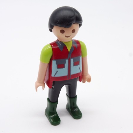 Playmobil 33258 Homme Rouge Vert Noir Bottes Vertes