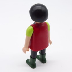 Playmobil Homme Rouge Vert Noir Bottes Vertes