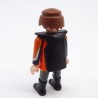 Playmobil Homme Orange Gris Plastron Moto Noir