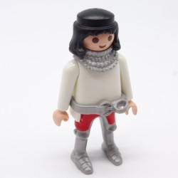 Playmobil 33274 Homme Chevalier Blanc et Rouge Ceinture et Armure de Cou Argent