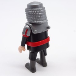 Playmobil Homme Chevalier Rouge et Noir Ceinture Rouge Col Gris