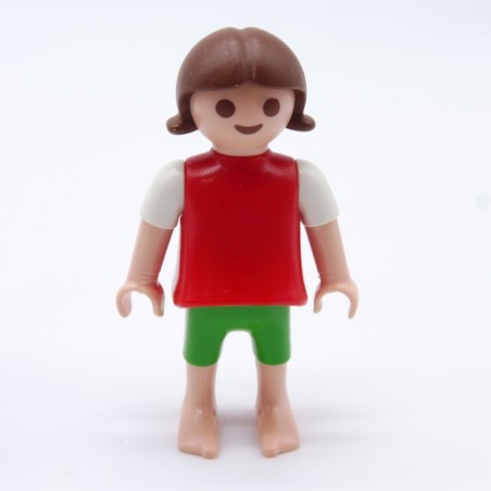 Playmobil 31143 Playmobil Enfant Fille Vert Blanc Rouge Pieds Nus 4195