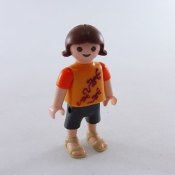 PERSONNAGE FIGURINE FILLE BRUNE MAILLOT DE BAIN PIÈCE PLAYMOBIL