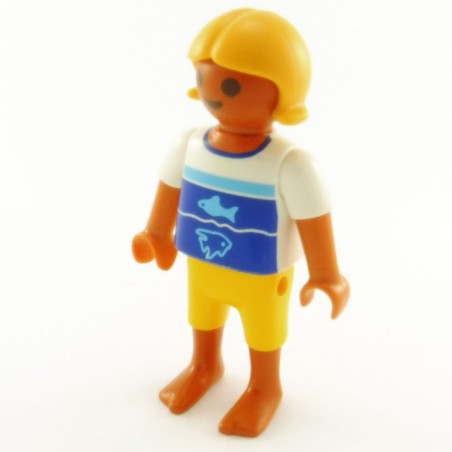 Playmobil 21909 Playmobil Hispanic child Girl Yellow Blue Fish 3645