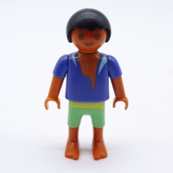 Playmobil 31162 Playmobil Child Boy Hispanic Blue and Green Barefoot 5135