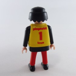Playmobil Red and Black Man with Yellow Shell Vest