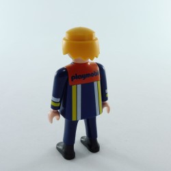 Playmobil Firefighter Man Blue and Orange