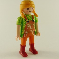 Playmobil 22814 Playmobil Femme Moderne Vert avec Salopette Orange