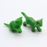 Playmobil 33313 Lot de 2 Petits Chats Verts un peu usé