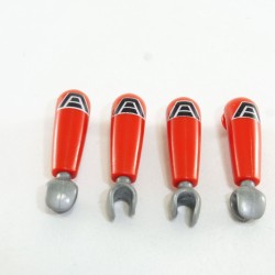 Playmobil 4113 Playmobil Set of 2 Pairs of Red Arm with Black Badge and Gray Hands