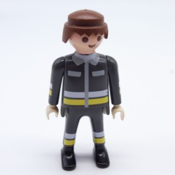 Playmobil 33458 Gray White and Yellow Firefighter Man