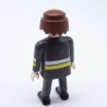 Playmobil Homme Pompier Gris Blanc et Jaune visage un peu abimé