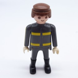 Playmobil 33460 Firefighter Man Gray Outfit