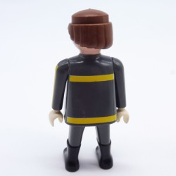 Playmobil Firefighter Man Gray Outfit