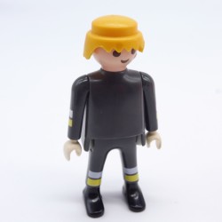 Playmobil 33462 Homme Pompier Tenue Grise visage un peu abimé