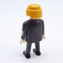 Playmobil Man Firefighter Gray Outfit face a little damaged