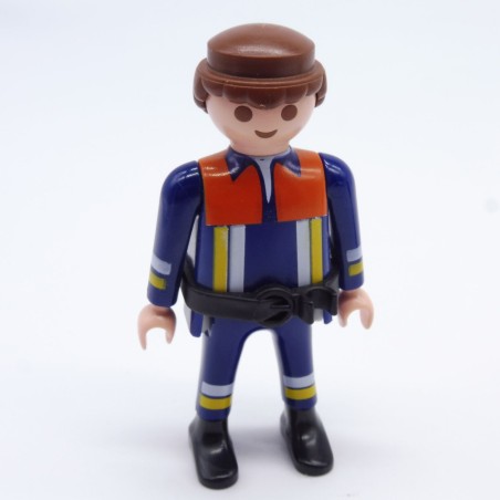 Playmobil 33464 Homme pompier Bleu et Orange