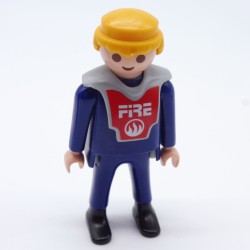 Playmobil 33469 Fireman Blue Plastron Gray and Red
