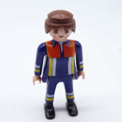 Playmobil 33471 Female Firefighter Blue and Orange Outfit