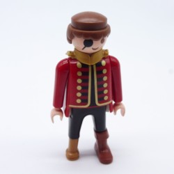 Playmobil 33475 Male Pirate Captain Red and Black Wooden Leg Winged Collar