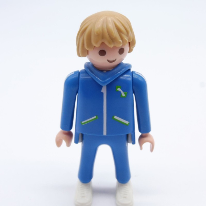 Playmobil 33490 Homme Bleu Vert Traits Blancs Capuche